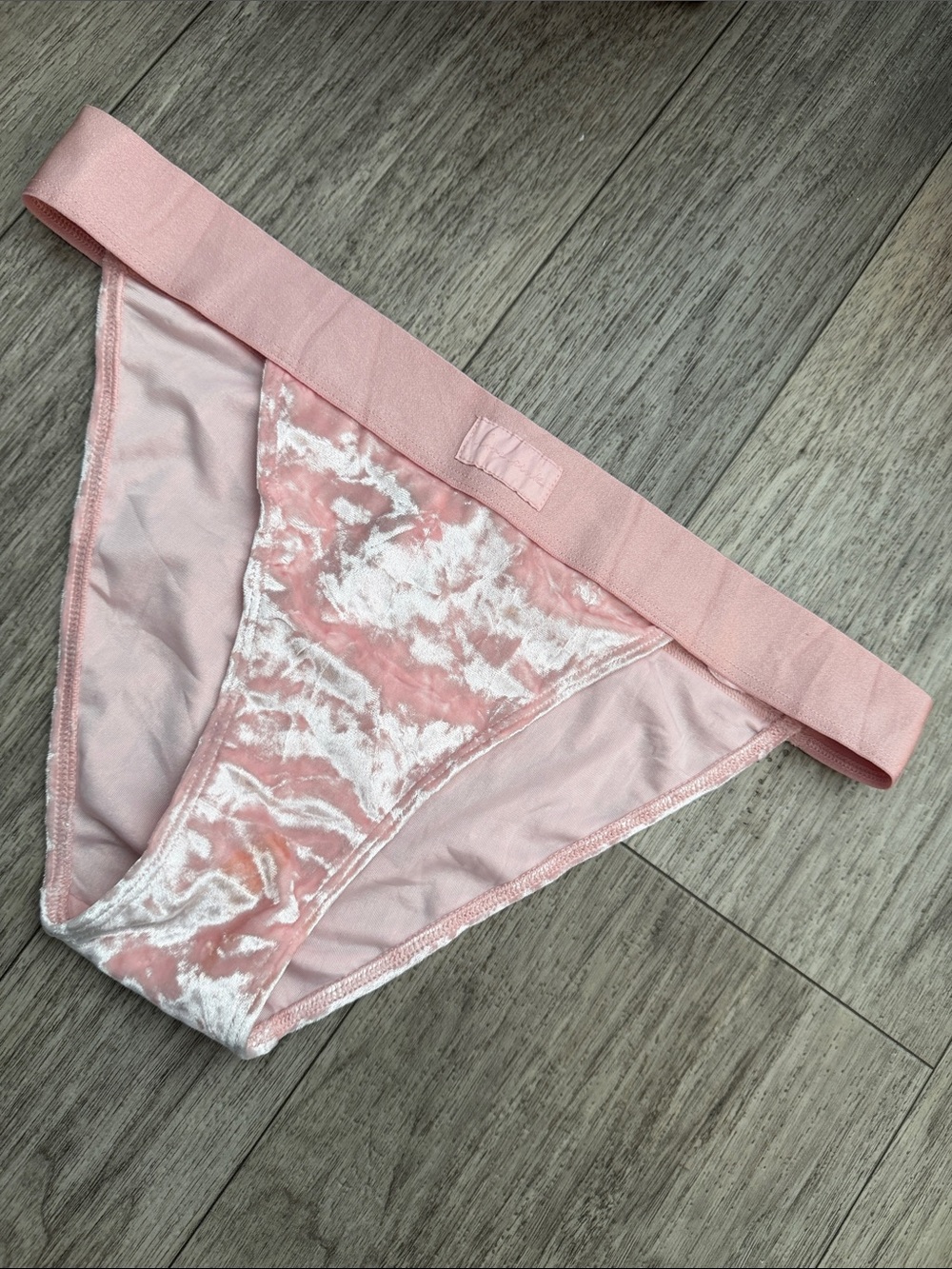 PINK Victoria's Secret Light Pink Velvet Bikini Brief
